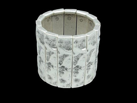 Ethnic Silver-Plated Cuff Bracelet