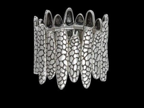 Ethnic Silver-Plated Cuff Bracelet